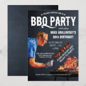  BBQ verjaardagsfeestje uitnodigingen schoolbord (Voorkant / Achterkant)