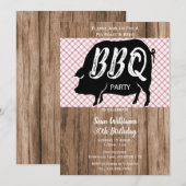 BBQ verjaardagsfeestuitnodiging Kaart (Voorkant / Achterkant)