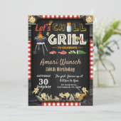 BBQ verjaardagsfeestuitnodiging Kaart (Staand voorkant)