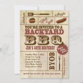 BBQ Verjaardagsuitnodiging Kaart (Voorkant)