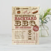 BBQ Verjaardagsuitnodiging Kaart (Staand voorkant)