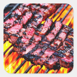 BBQ VIERKANTE STICKER