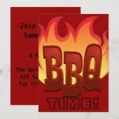bbq vlam tekst ontwerp uitnodiging (Voorkant / Achterkant)