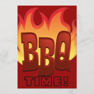 bbq vlam tekst ontwerp uitnodiging