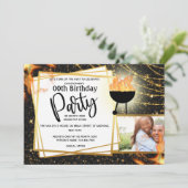 BBQ vlammen string lichten DIY foto verjaardagsfee Kaart (Staand voorkant)