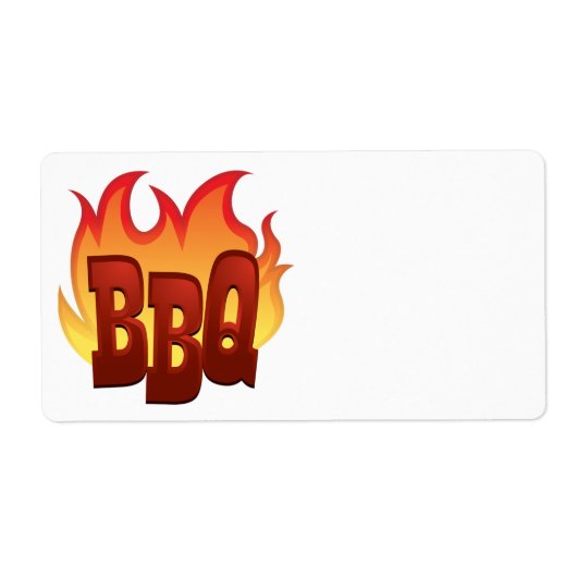 bbq-vlamtekstontwerp etiket (Voorkant)