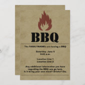 BBQ Vlamuitnodiging Kaart (Voorkant / Achterkant)