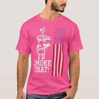BBQ Vlees roken Amerikaanse vlag Amerikaanse rek T-shirt