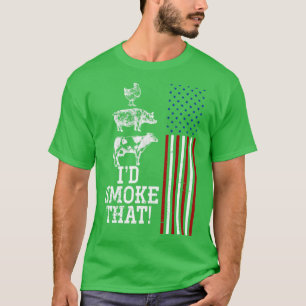 BBQ Vlees roken Amerikaanse vlag Amerikaanse rek T-shirt