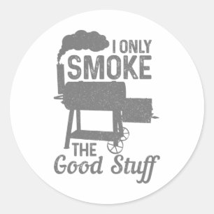 BBQ vlees roken roker grill grillen grappig Ronde Sticker