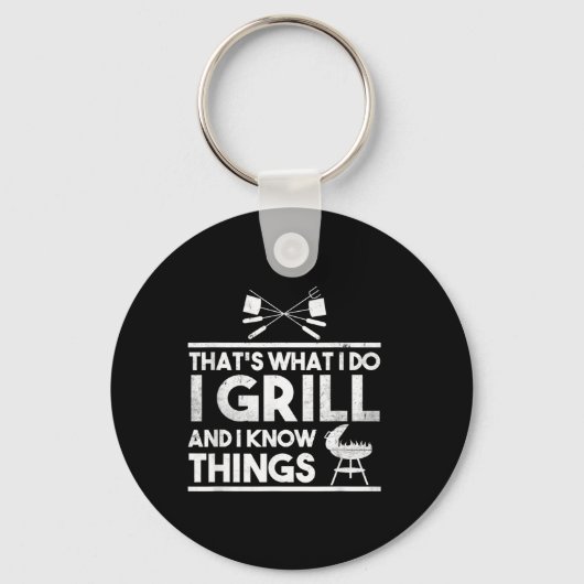 BBQ Vleesliefhebber Dat is wat ik doe, ik grill di Sleutelhanger (Voorkant)