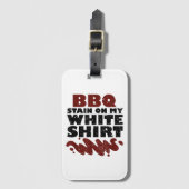 BBQ Vlek op mijn Wit Bagagelabel (Voorkant (verticaal))