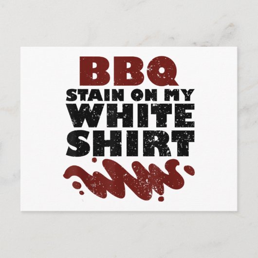 BBQ Vlek op mijn Wit Feestdagenkaart (Voorkant)