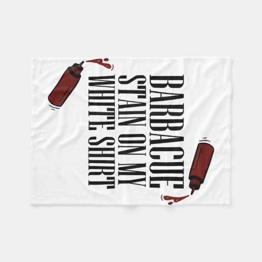 BBQ Vlek op mijn Wit Fleece Deken (Voorkant (Horizontaal))