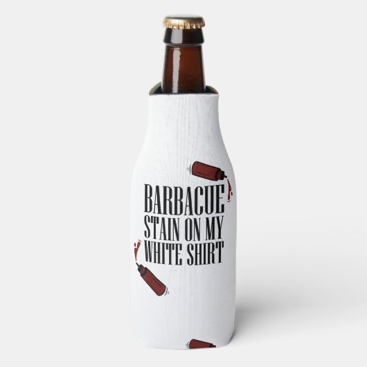 BBQ Vlek op mijn Wit Flesjeskoeler (Fles Voorkant)
