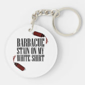 BBQ Vlek op mijn Wit Sleutelhanger (Achterkant)