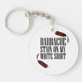 BBQ Vlek op mijn Wit Sleutelhanger (Voorkant)