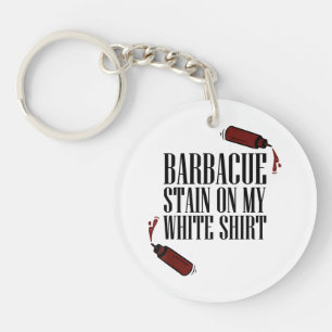 BBQ Vlek op mijn Wit Sleutelhanger