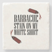 BBQ Vlek op mijn Wit Stenen Onderzetter (Voorkant)