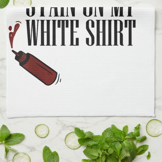 BBQ Vlek op mijn Wit Theedoek (Gevouwen)