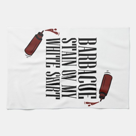 BBQ Vlek op mijn Wit Theedoek (Horizontaal)