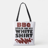 BBQ Vlek op mijn Wit Tote Bag (Achterkant)