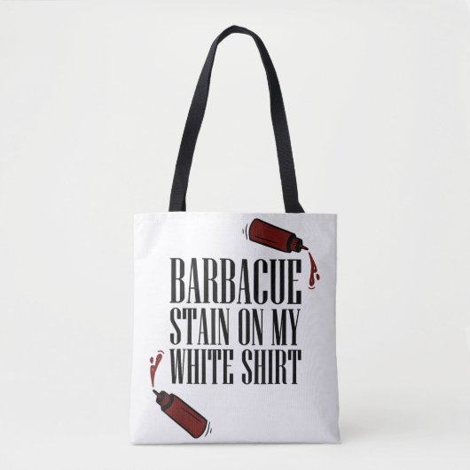 BBQ Vlek op mijn Wit Tote Bag (Voorkant)