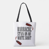 BBQ Vlek op mijn Wit Tote Bag (Achterkant)