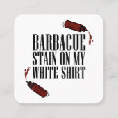 BBQ Vlek op mijn Wit Vierkante Visitekaartje (Voorkant)