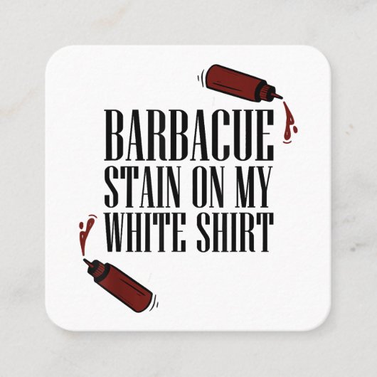 BBQ Vlek op mijn Wit Vierkante Visitekaartje (Voorkant)