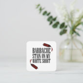 BBQ Vlek op mijn Wit Vierkante Visitekaartje (Staand voorkant)