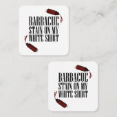 BBQ Vlek op mijn Wit Vierkante Visitekaartje (Voorkant / Achterkant)