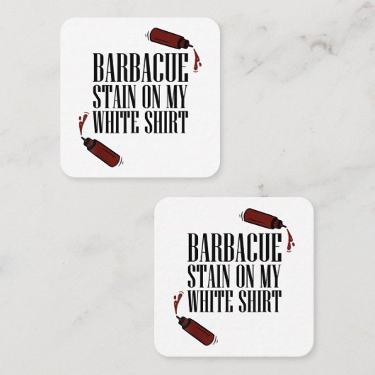 BBQ Vlek op mijn Wit Vierkante Visitekaartje (Voorkant / Achterkant)