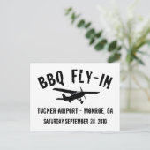 BBQ Vliegtuig Briefkaart (Staand voorkant)