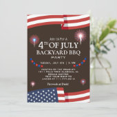 BBQ & Vuurwerk 4 juli Onafhankelijkheidsdag Feest Kaart (Staand voorkant)