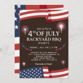 BBQ & Vuurwerk 4 juli Onafhankelijkheidsdag Feest Kaart (Voorkant / Achterkant)