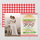 BBQ Wedding Reception Fotouitnodiging Kaart (Voorkant / Achterkant)