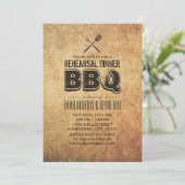 BBQ Wedding Rehearsal Dinner Kaart (Staand voorkant)