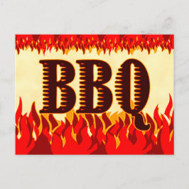 BBQ Western Flames Aangepaste Uitnodigingskaart Uitnodiging Briefkaart