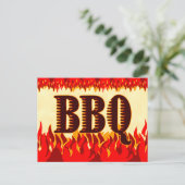 BBQ Western Flames Custom Invitation Briefkaart (Staand voorkant)