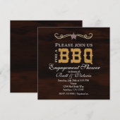 BBQ Western Houten Verloving Koppels Douche Party Kaart (Voorkant / Achterkant)