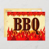 BBQ Westerne Flames Aangepast sparen het Briefkaar Aankondigingskaart (Voorkant / Achterkant)