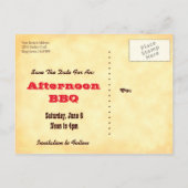 BBQ Westerne Flames Aangepast sparen het Briefkaar Aankondigingskaart (Achterkant)