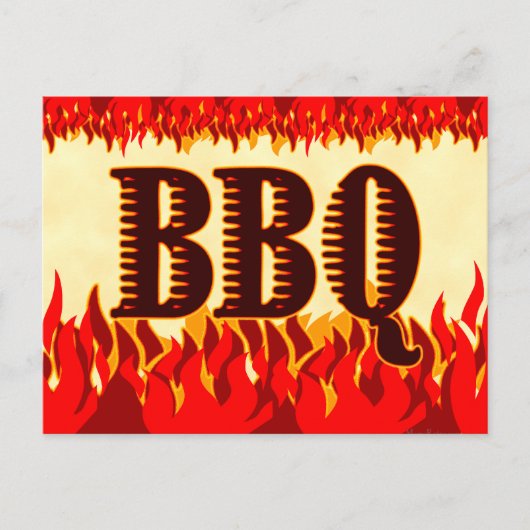 BBQ Westerne Flames Aangepast sparen het Briefkaar Aankondigingskaart (Voorkant)