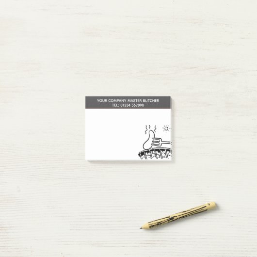 BBQ Worst Slager Illustratie Thema Post-it® Notes (Op bureau)