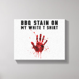 Bbq zit op mijn wit canvas afdruk