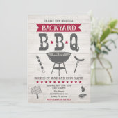 BBQ Zomer Tuinfeest Rustiek Kaart (Staand voorkant)