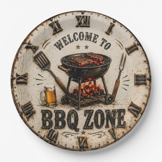 BBQ Zone Barbecue Grill Papieren Bordje (Voorkant)