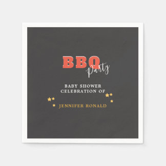 BBQ Zwart en rood Baby shower Party Servet