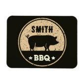  BBQ Zwart Tan Pig Logo Distressed Magneet (Horizontaal)
